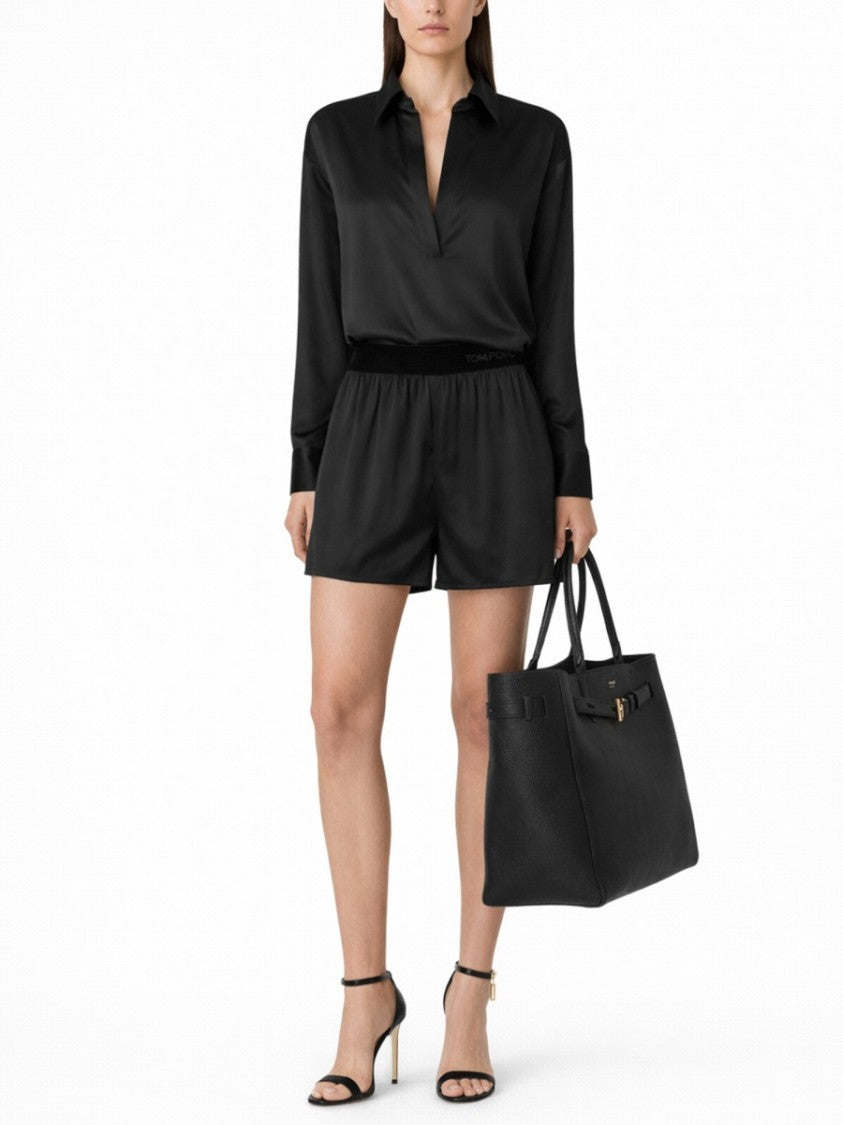 Tom Ford Black Silk Satin Sheen Shorts