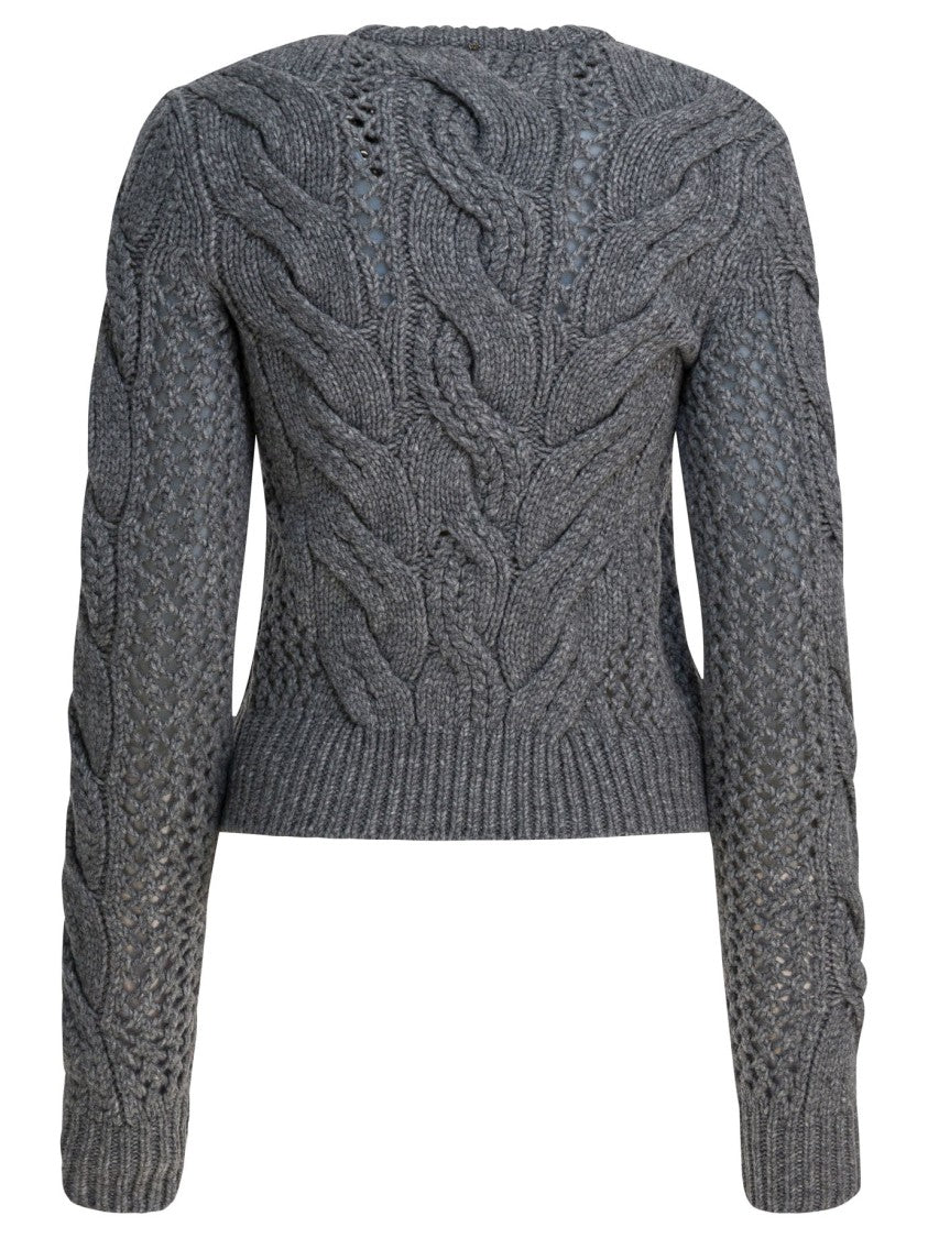 Max Mara Wool-Blend Crewneck Sweater With Braids