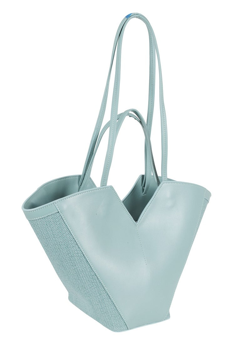 Biasia Laguna Winona 4Ever Embossed Logo Leather Tote Bag