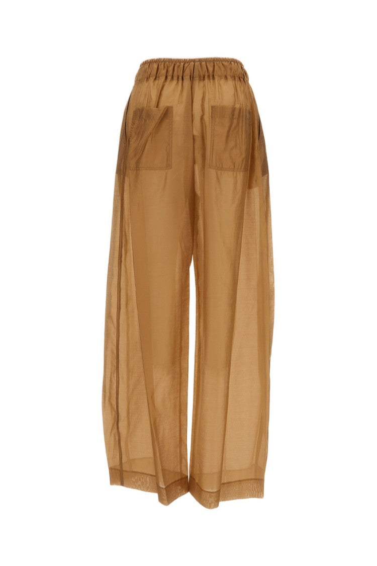 The Latest Wide-Leg Trousers With Elastic Waistband And Sheer Fabric