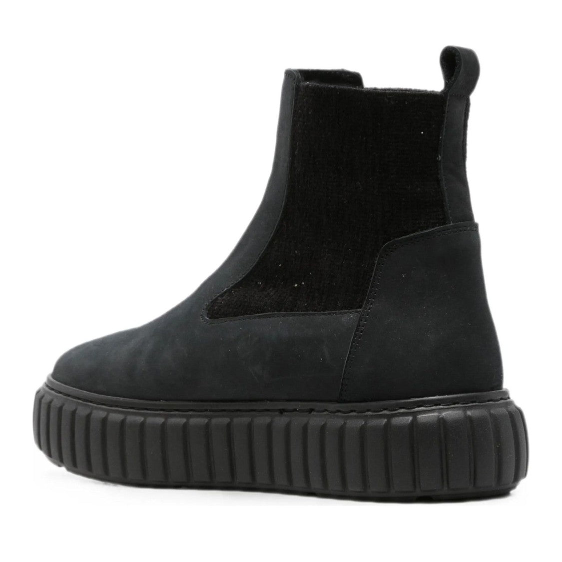 Sergio Moretti Black Leather Minimalist Grip Sole Boots