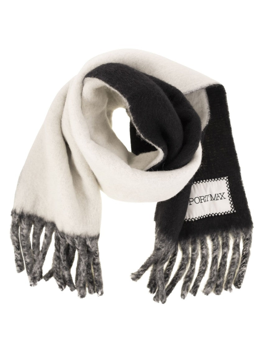 Sportmax Tenue - Two-Colour Scarf With Fringes