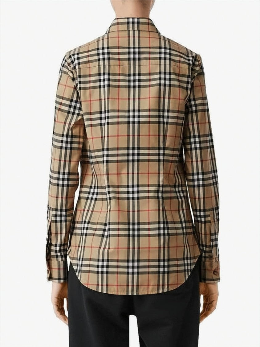Burberry Check Pattern Cotton Blend Burberry Shirt