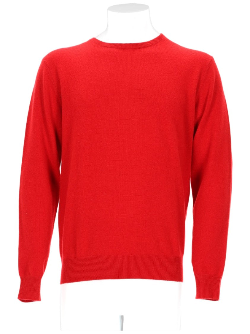 Laneus Crew Neck Sweater With Ribbed Details And Vibrant Hue