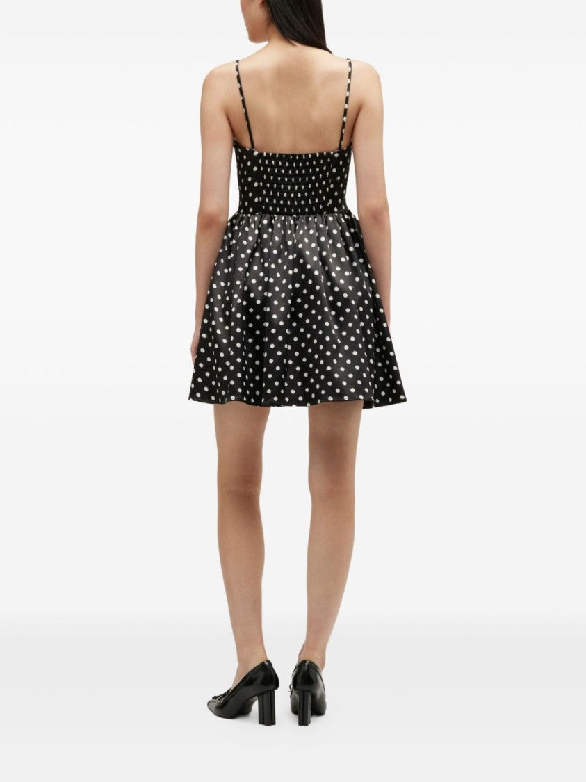Ganni Mini Dress With Playful Polka Dot Pattern