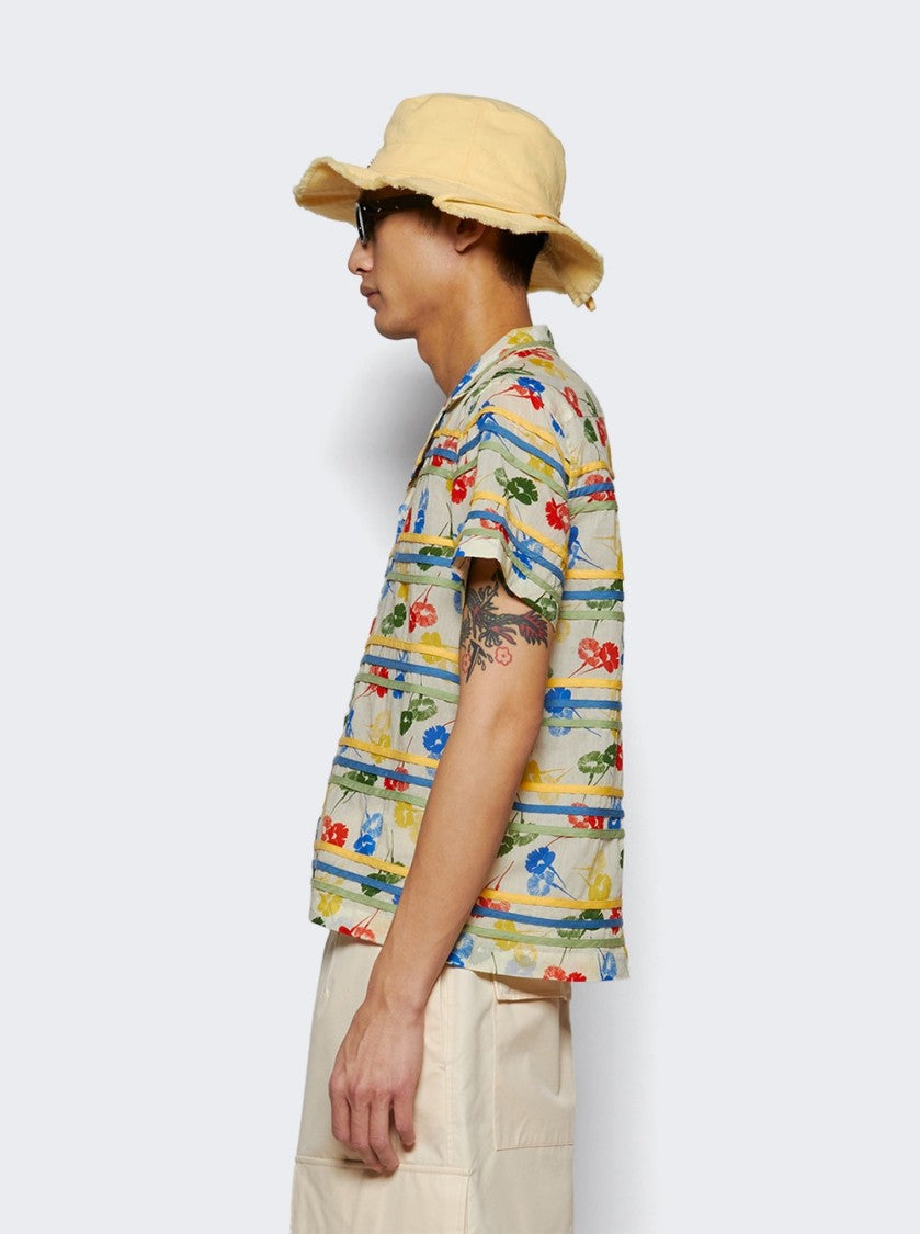 Bode Flower Stamp Short Sleeve Shirt Multicolor