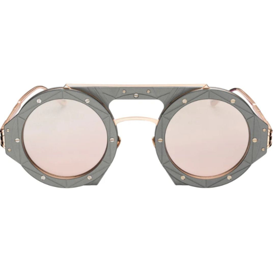 Vysen Astra As-3 Faceted Geometric Sunglasses With Double-Bar Bridge