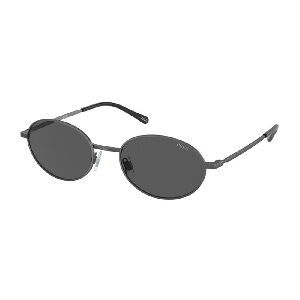 Polo Ralph Lauren Ph3145 Refined Black Metal Oval Sunglasses