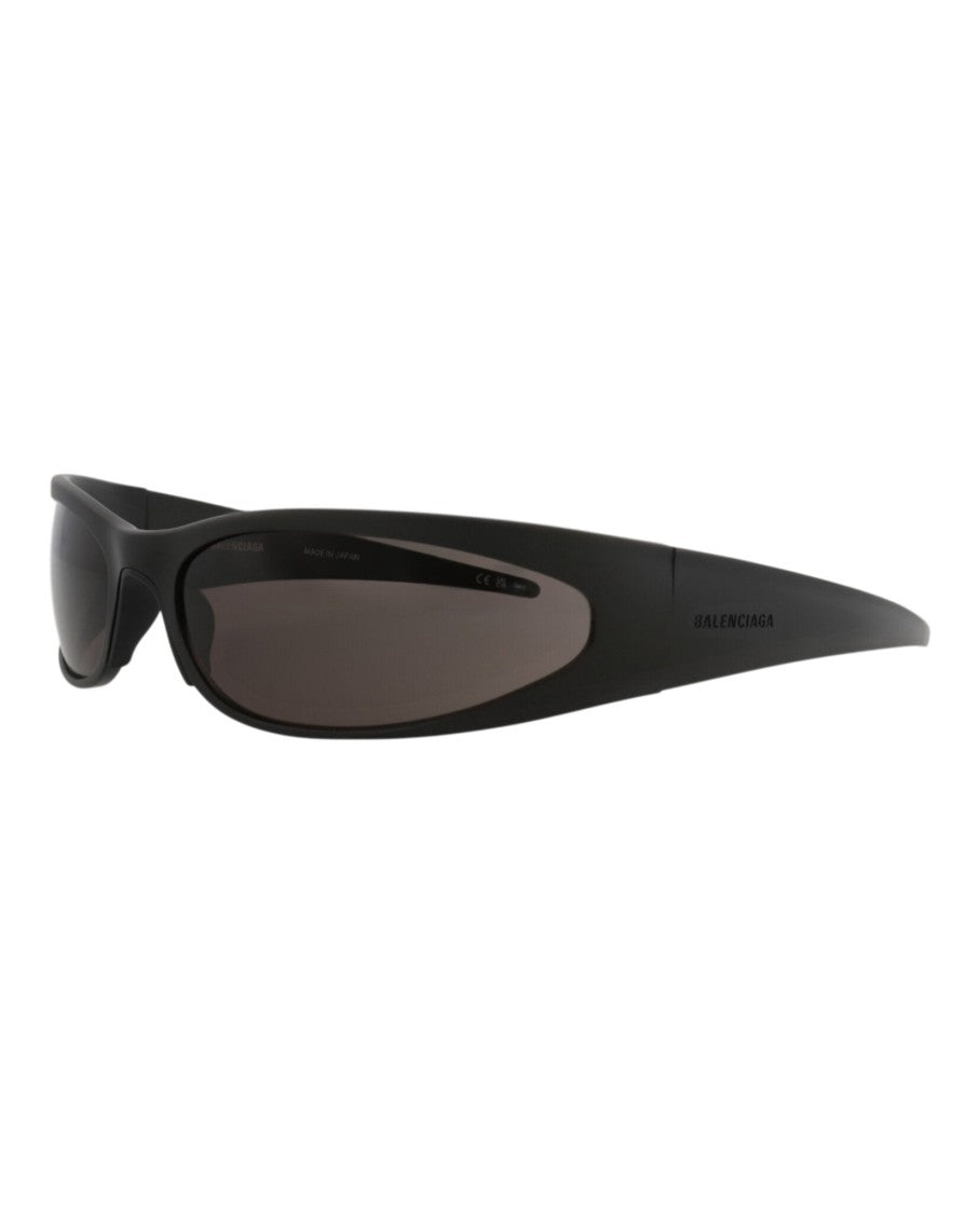 Balenciaga Shield-Frame Aluminium Sunglasses With Saddle Nose Bridge