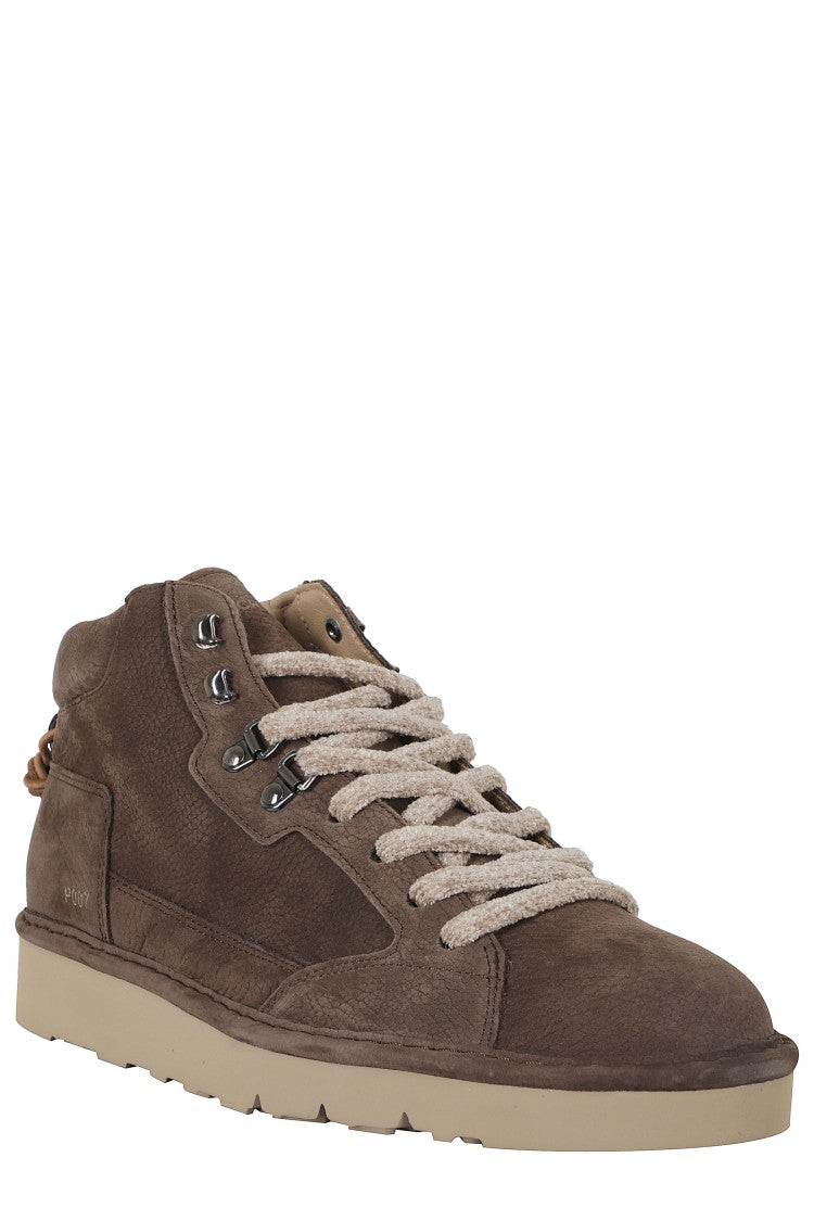 Panchic Coffee Nubuck Leather Ankle Boots