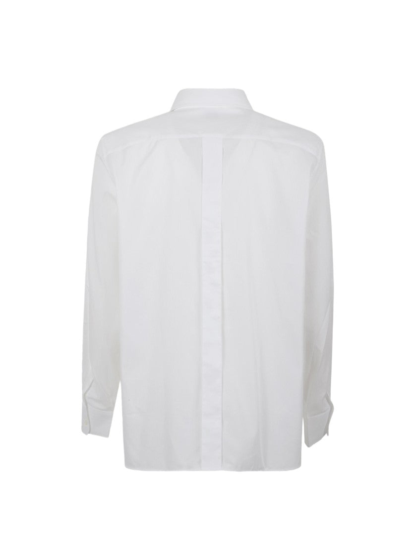 Saint Laurent Classic White Formal Shirt With Textured Detail