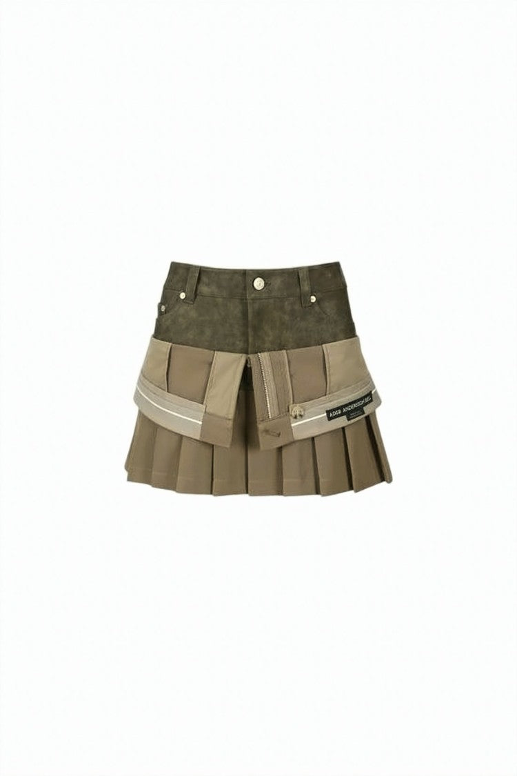 Andersson Bell Structured Mini Skirt With Pleated Panels