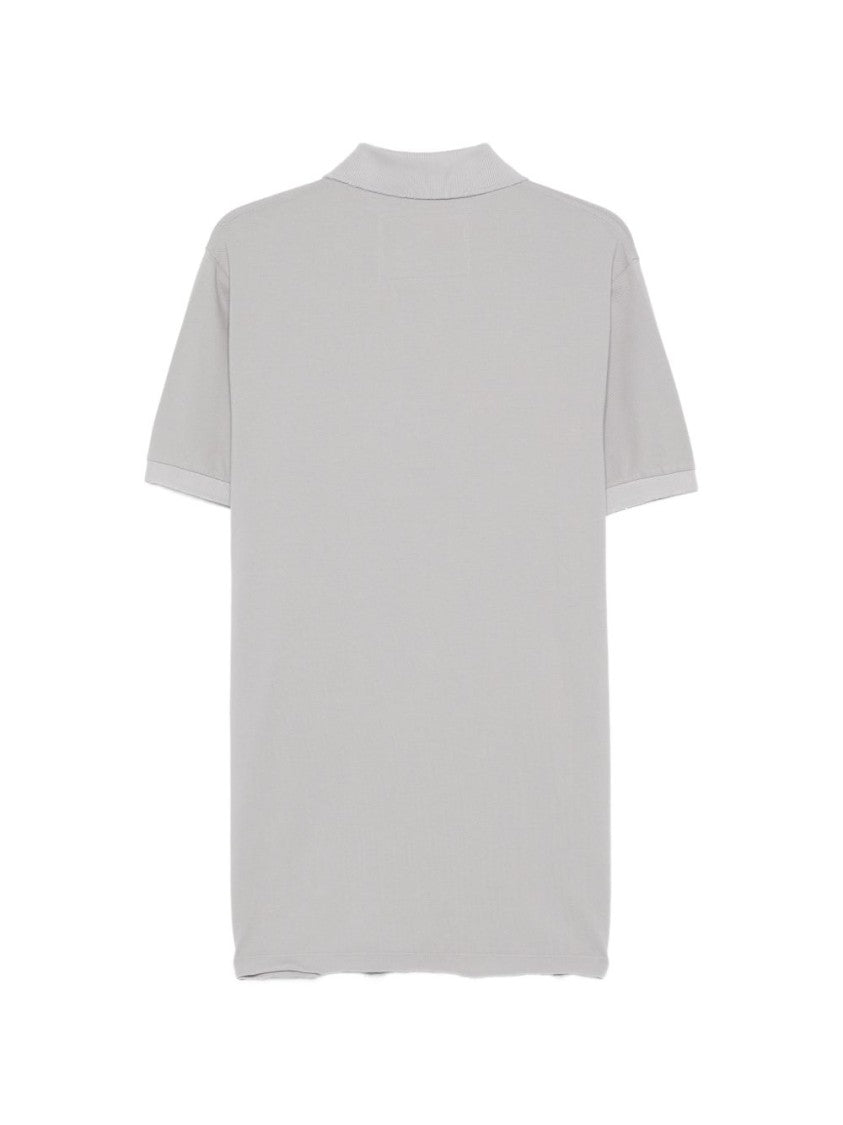Erl Textured Grey Embroidered Polo Shirt