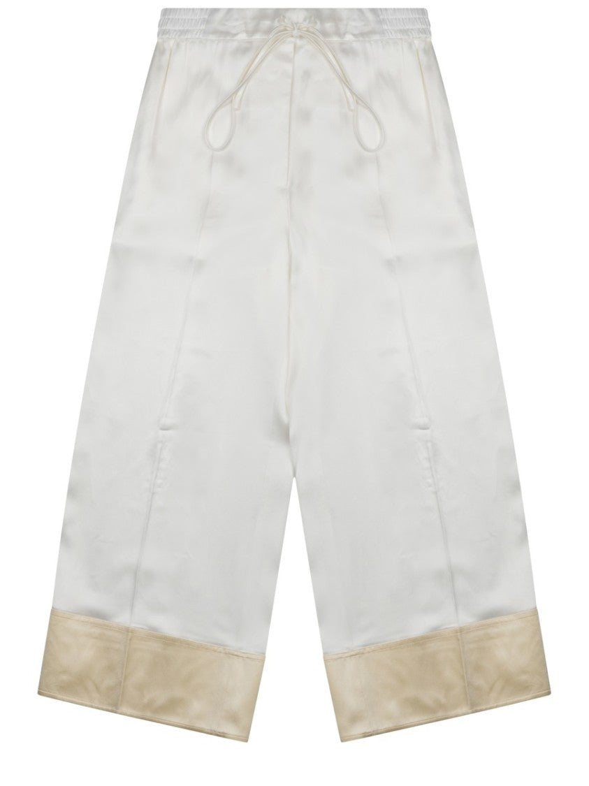 Totême Wide-Leg Pants In Smooth Viscose With Drawstring Waist