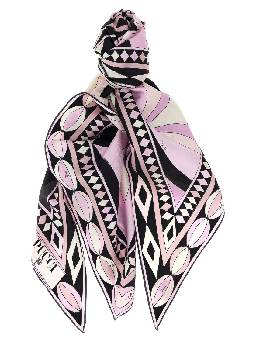 Emilio Pucci Geometric Print Silk Twill Triangle Scarf