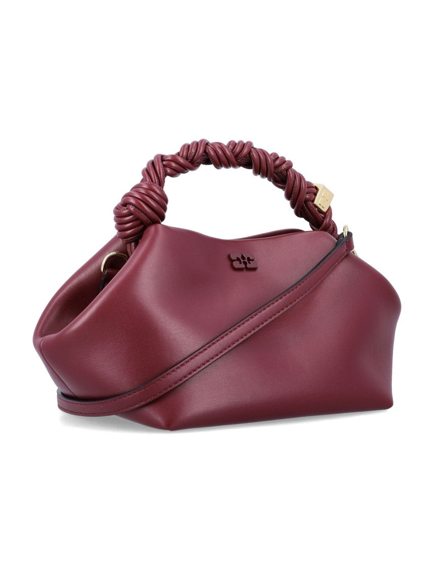 Ganni Structured Handbag With Twisted Handle And Geometric Design