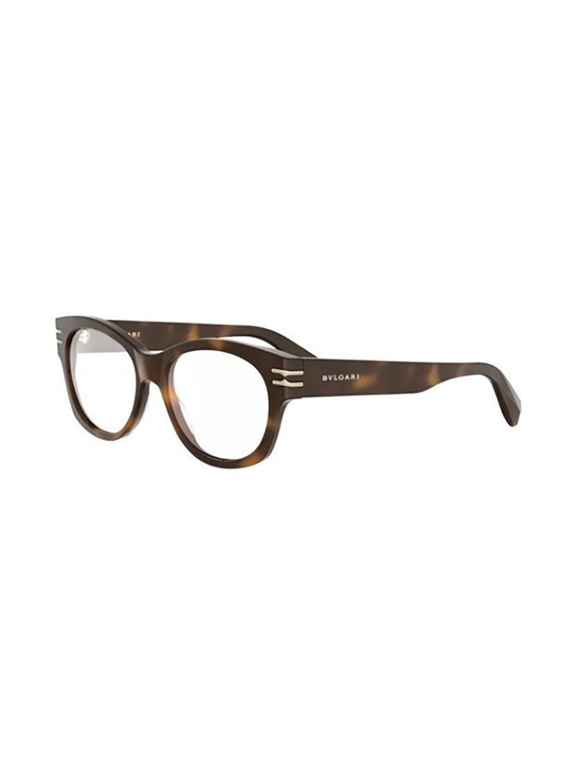 Bulgari Tortoiseshell Bv50064i Rectangular Metallic Eyeglasses