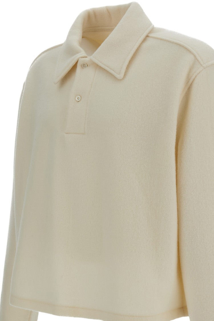 Rier Cream Wool Fleece Polo