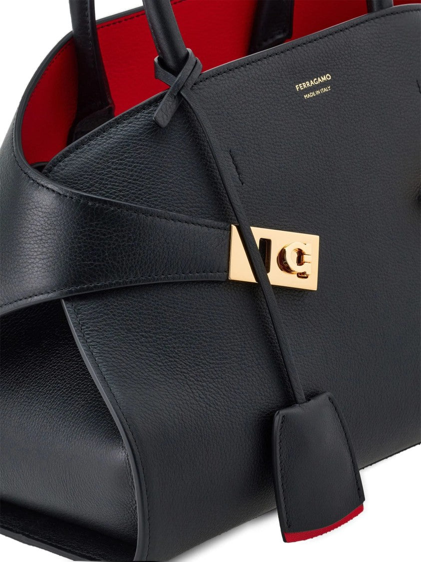 Salvatore Ferragamo Leather Hug Th S Structured Shoulder Bag