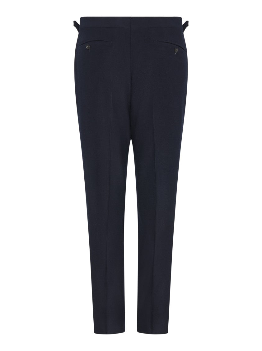 Franzese Collection Tailored Trousers With Double Waistband In Wool