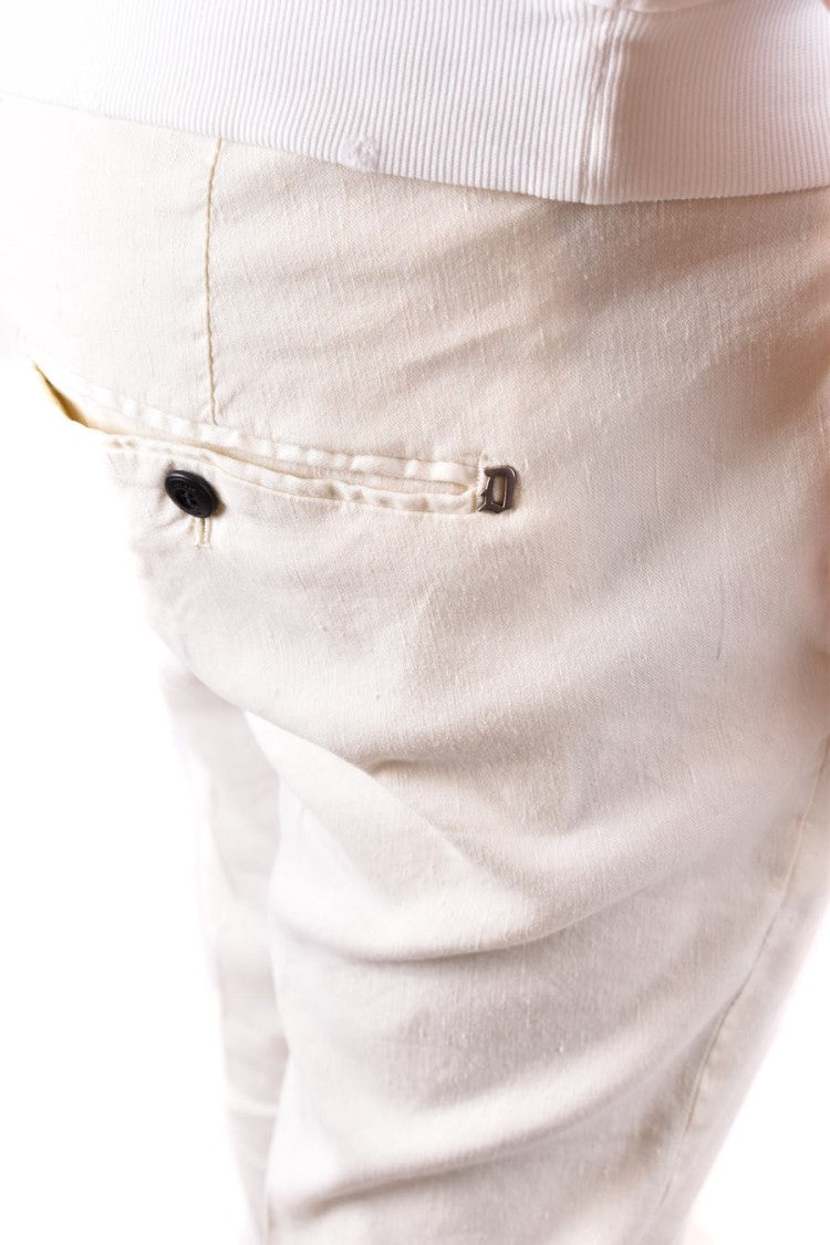 Dondup Beige Linen-Lyocell Blend Tapered Pants