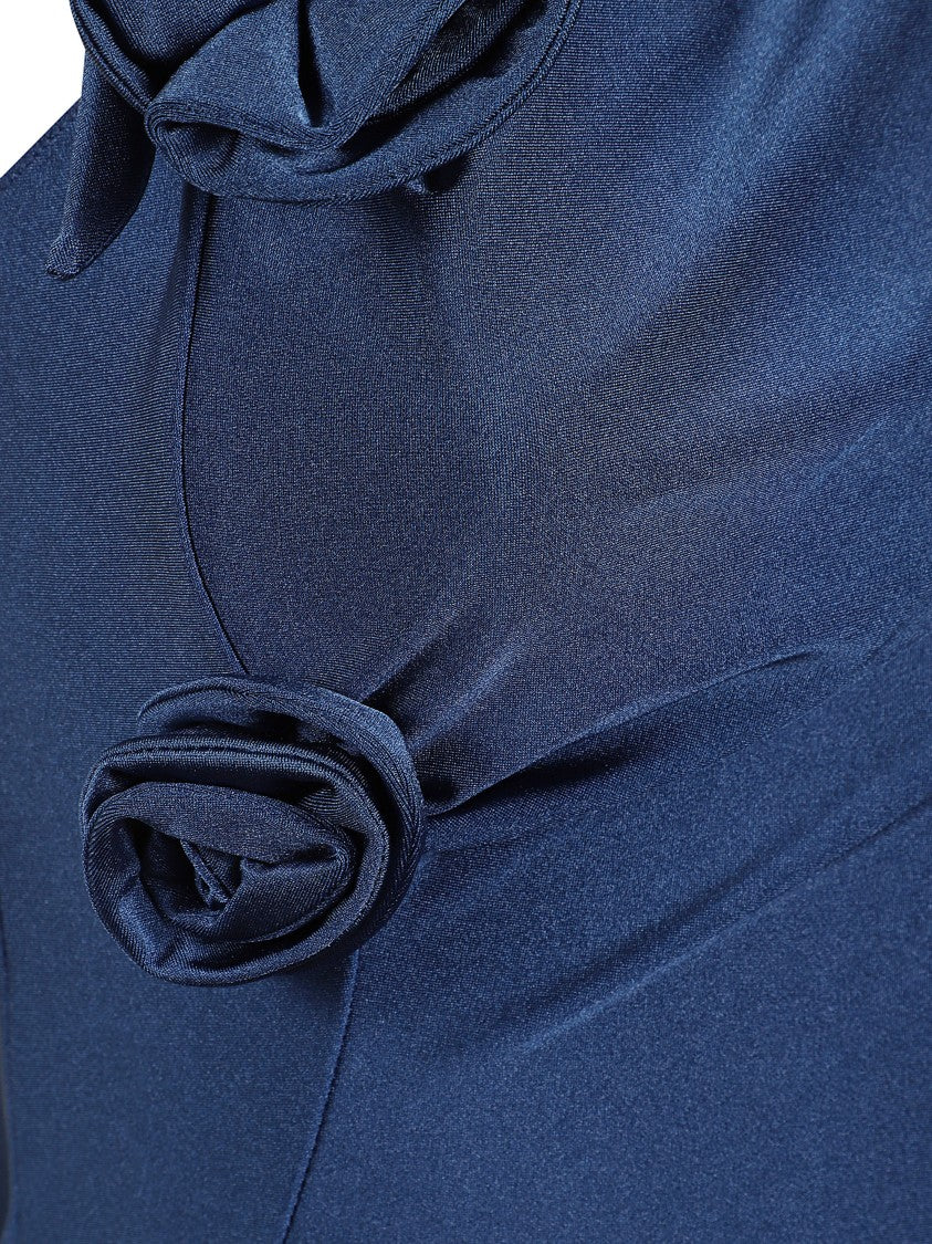 Coperni Midi Dress With Knotted Fabric Flowers