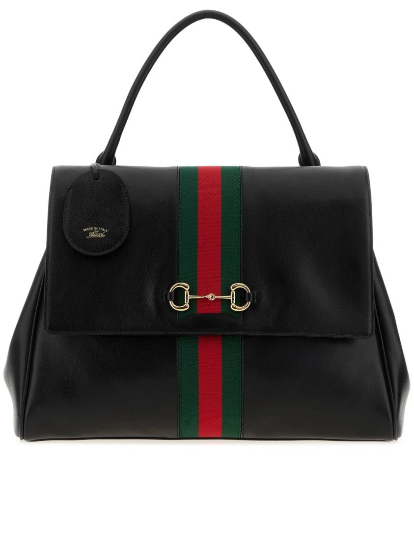 Gucci Black Horsebit Structured Handbag