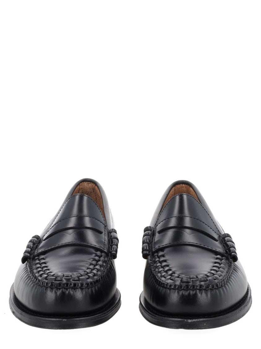 G.H. Bass Black Leather Penny Strap Loafers