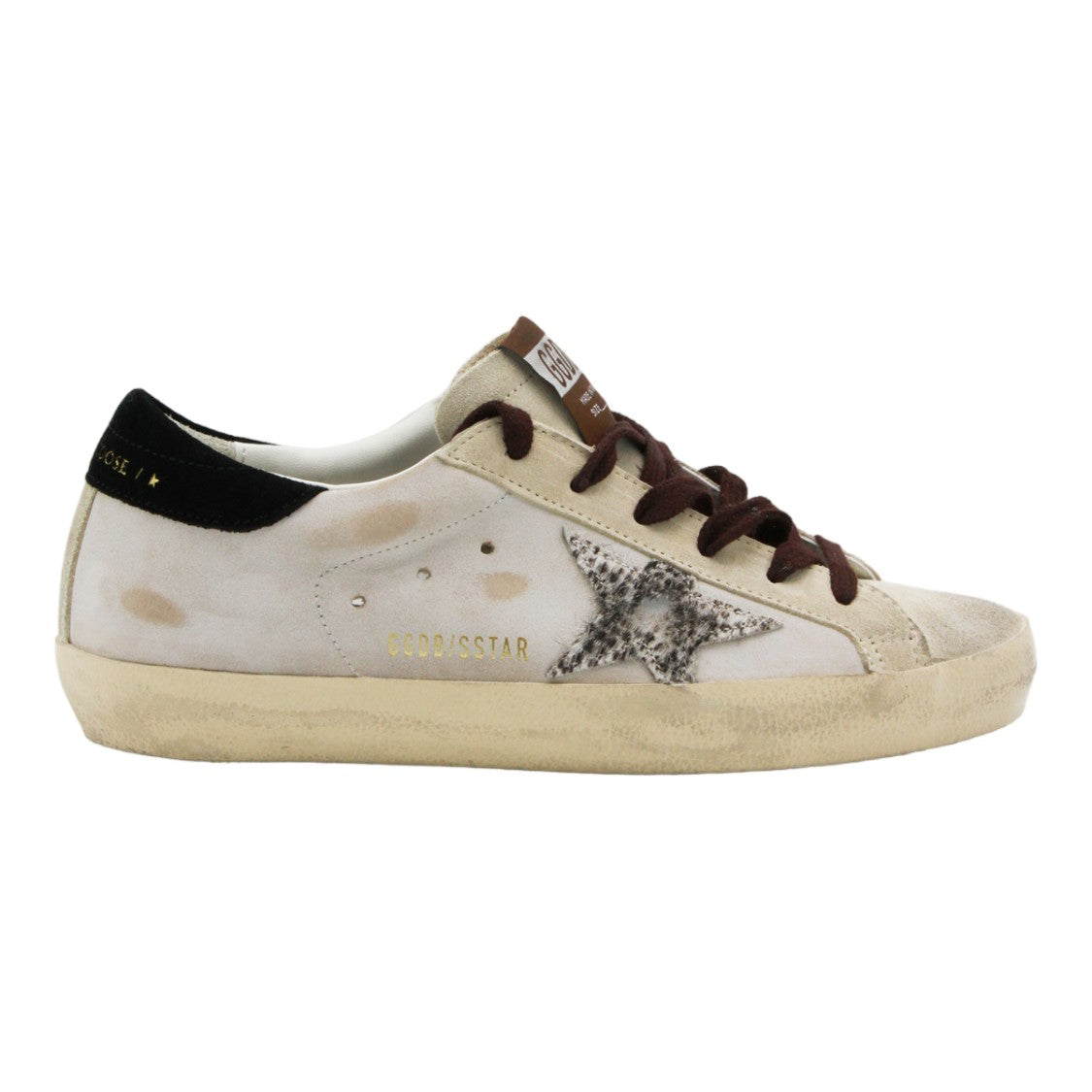 Golden Goose Distressed White Leather Sneakers With Signature Star Patch