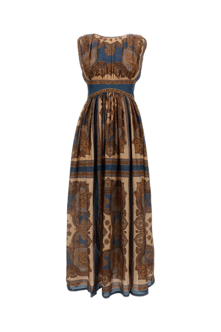Zimmermann Paisley Pattern Silk Habotai Maxi Dress