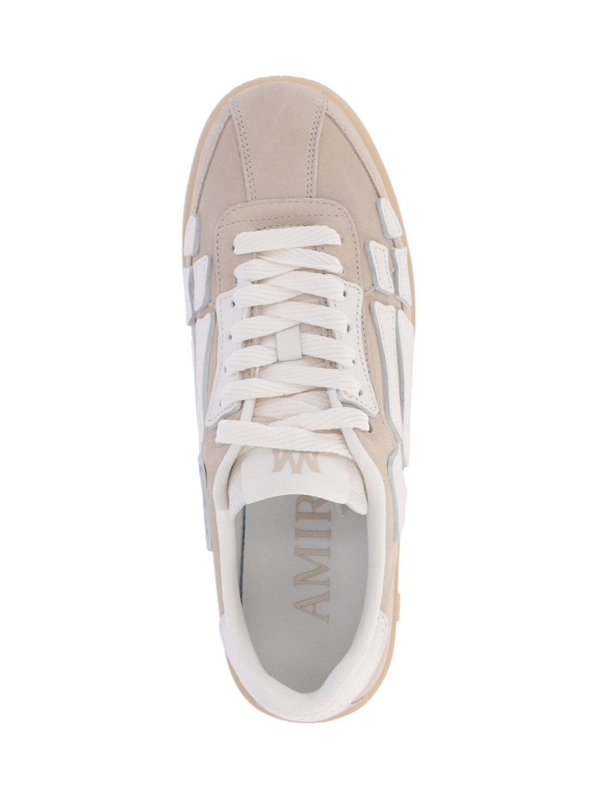 Amiri Beige Suede Skeletal Pattern Low-Top Sneakers