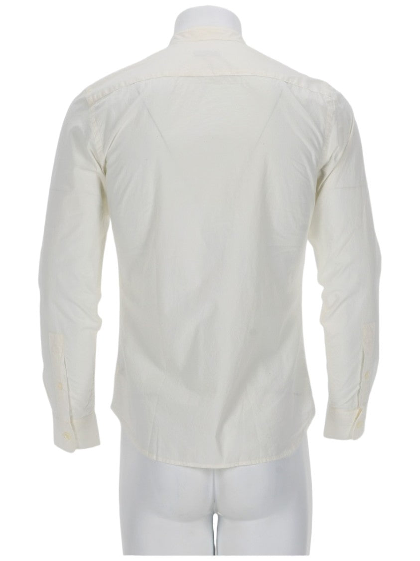 Z Zegna Long Sleeve Cotton Shirt With Band Collar