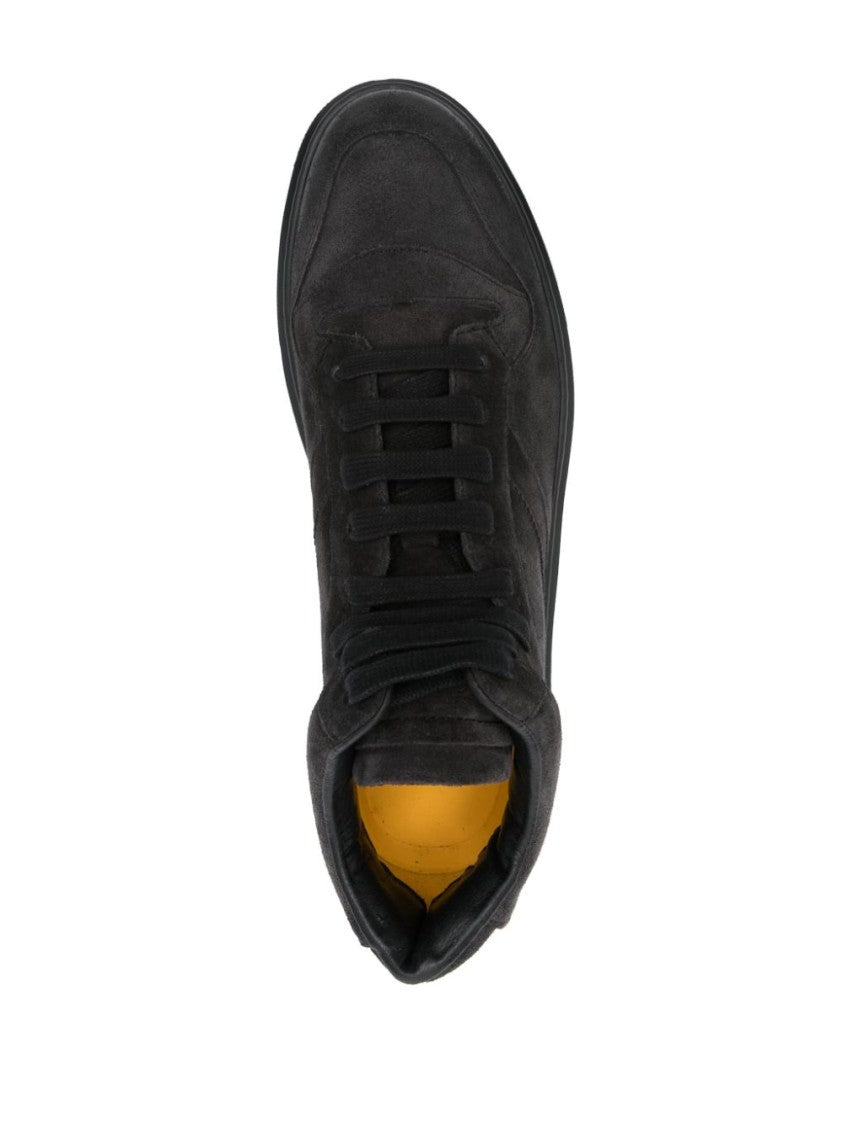 Doucal's Black Calf Suede Sneakers
