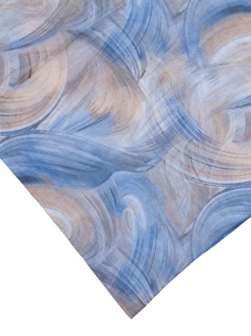 D'aniello Stola Perla Abstract Fringed Scarf