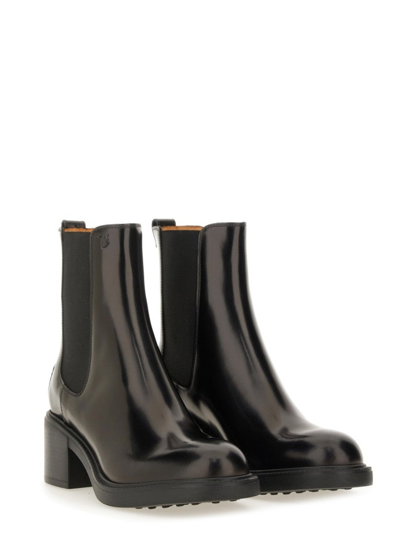 Tod's Ankle Boots With Polished Calfskin Finish