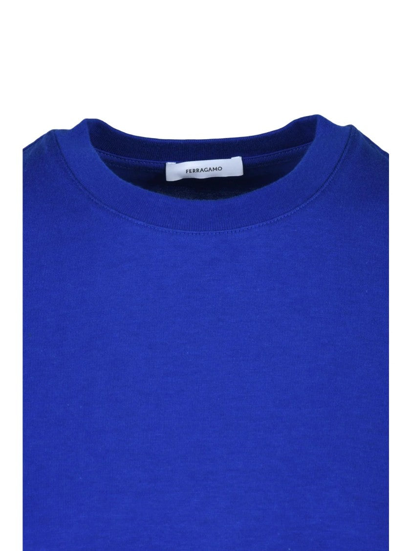 Ferragamo Blue Cotton T-Shirt