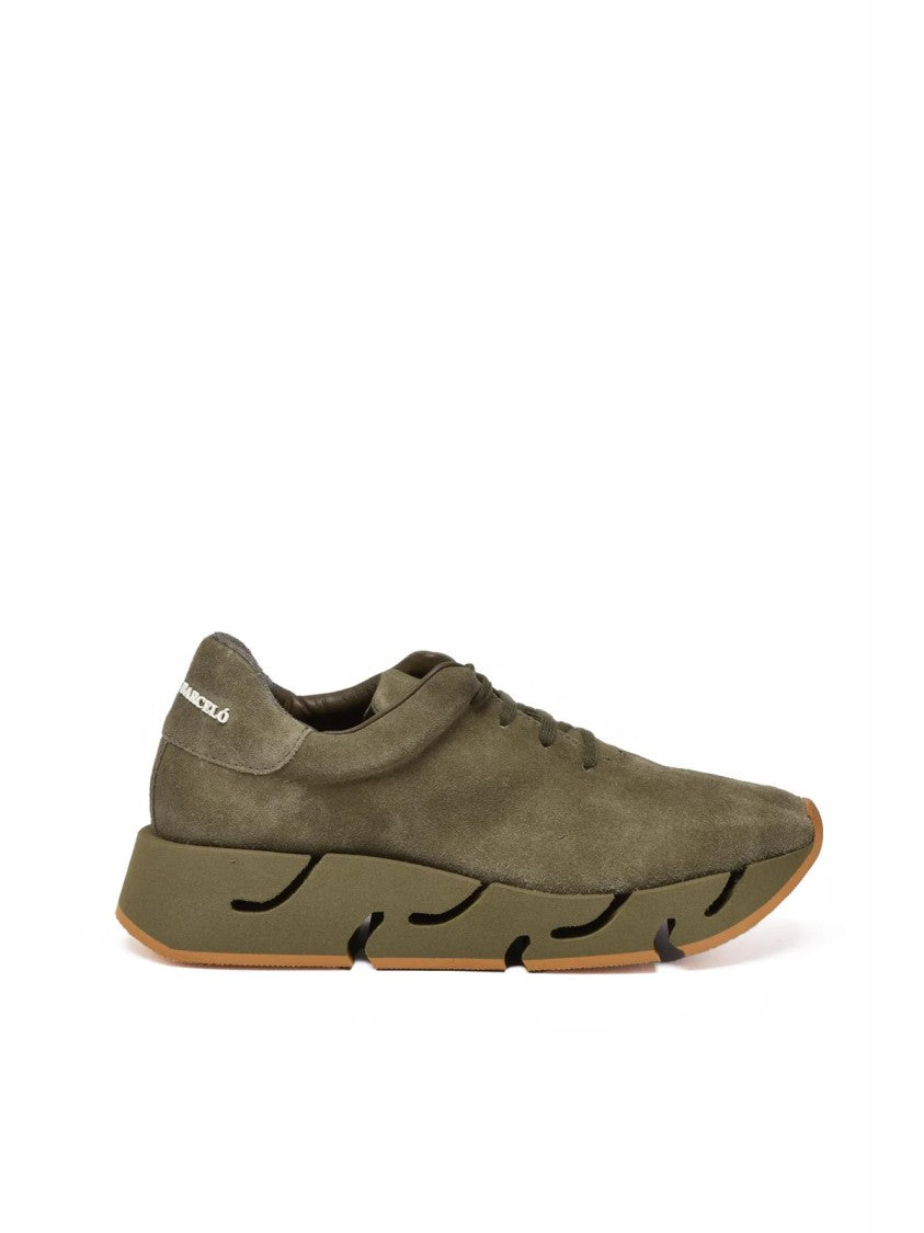 Paloma Barceló Khaki Leather Suede Sneakers