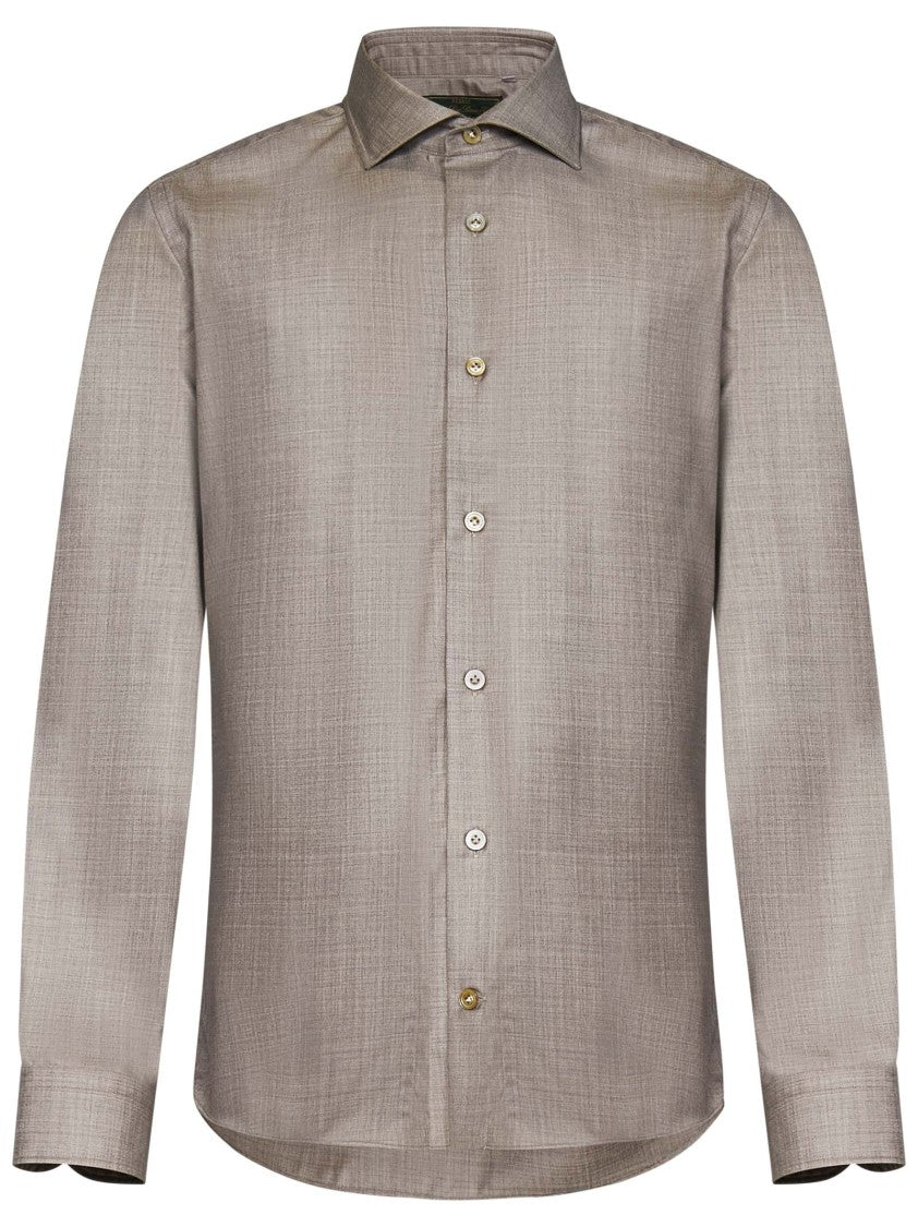 Franzese Collection Tailored Beige Shirt With Classic Collar