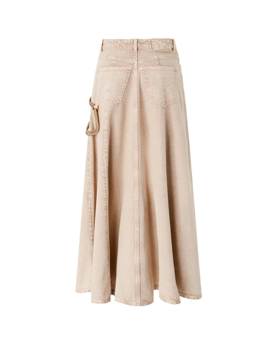 Pinko Beige Denim Skirt