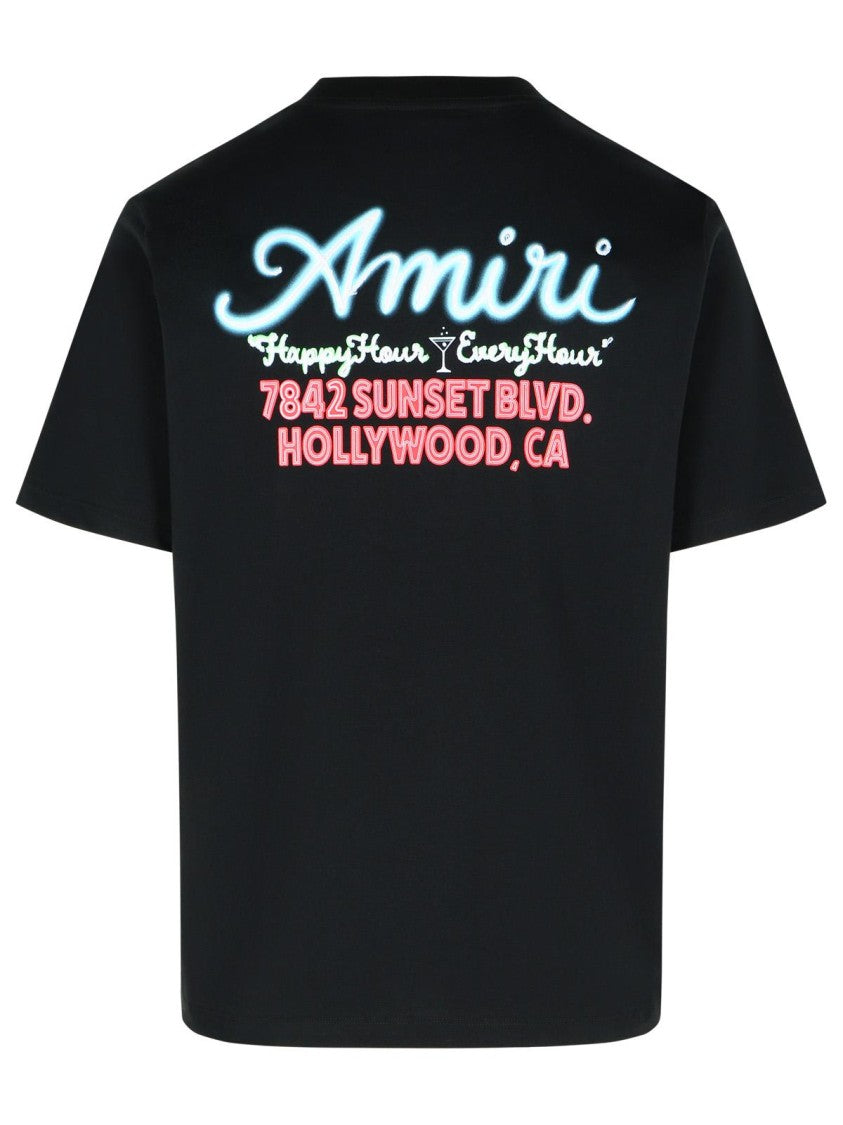Amiri 'Neon' Black Cotton T-Shirt