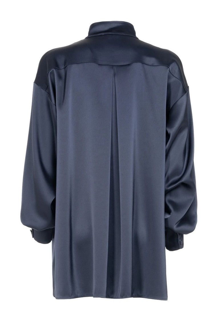 Les Filles D'eva Navy Silk Blouse