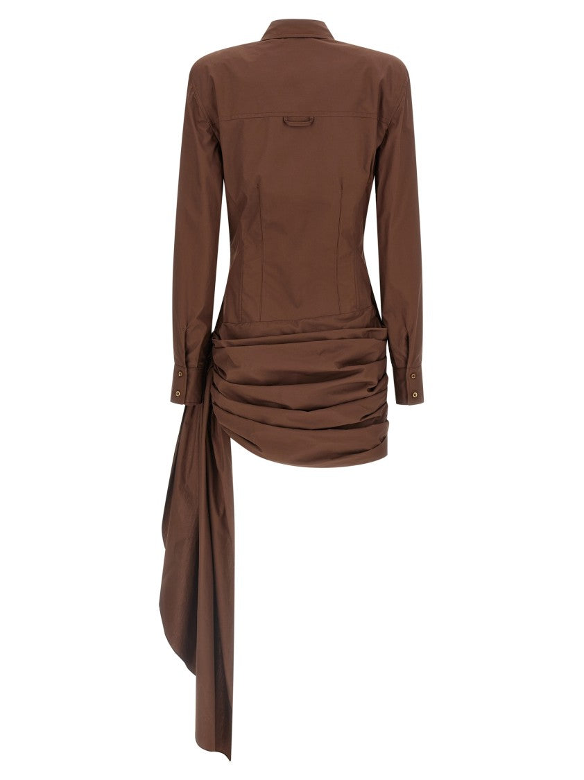 Giuseppe Di Morabito Cotton Poplin Mini Dress With Bustier Structure