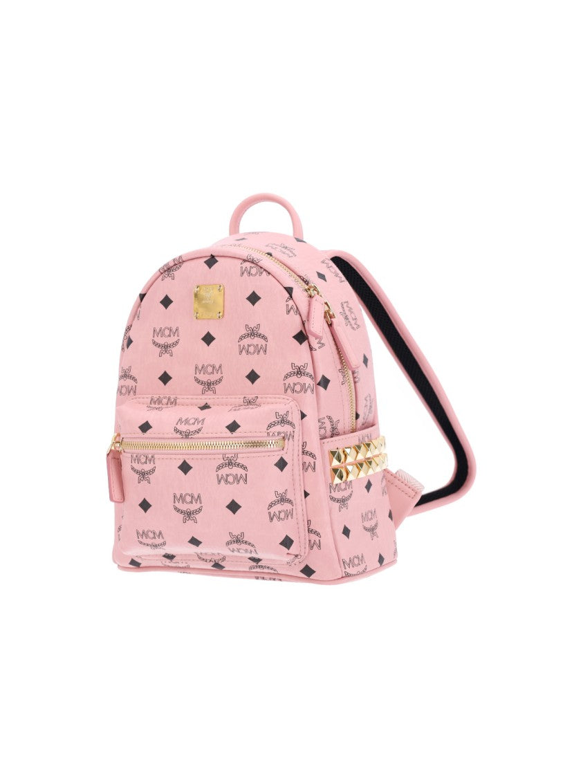Mcm Pink Stark Visetos Monogram Backpack