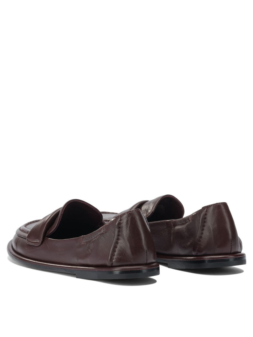 Pomme D'or Burgundy Calf Leather Penny Loafers