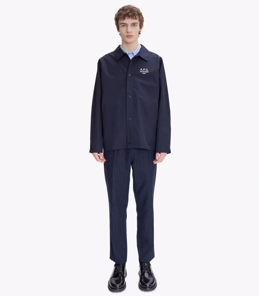A.P.C. Dark Navy Coach Jacket With Logo