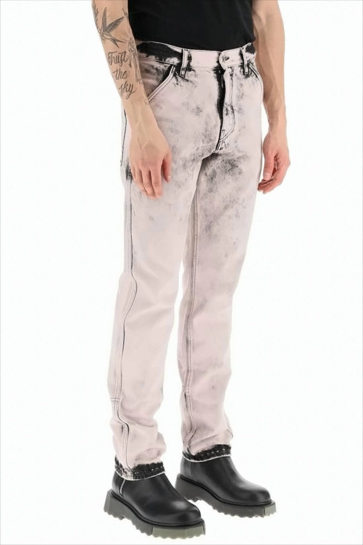 Oamc Acid-Wash Denim Pants With Classic Five-Pocket Design