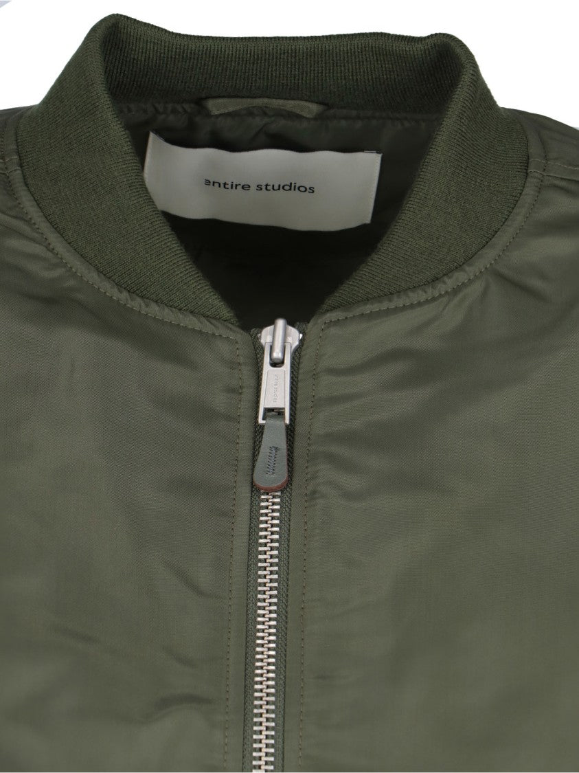 Entire Studios "Broad" Zip Bomber Jacket Green