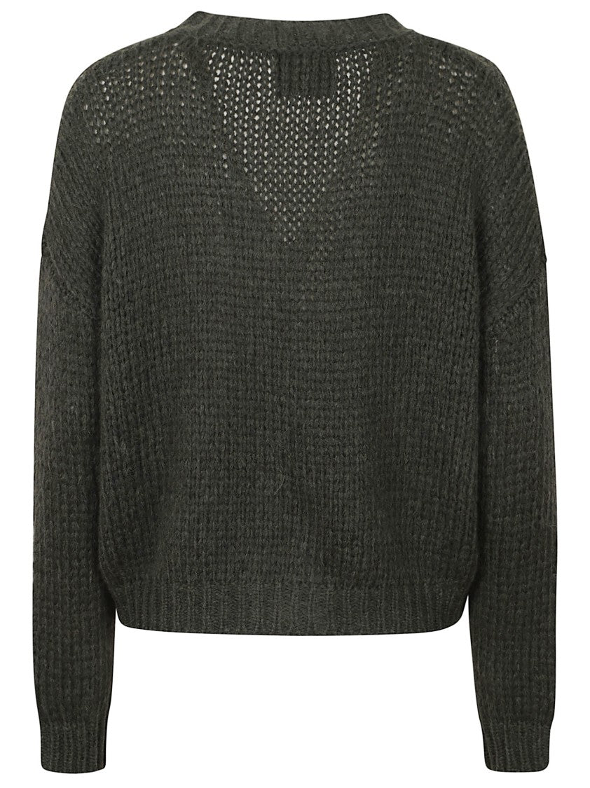 Roberto Collina Boxy Fit Alpaca Wool Cardigan With Button Fastening And Ribbed Details