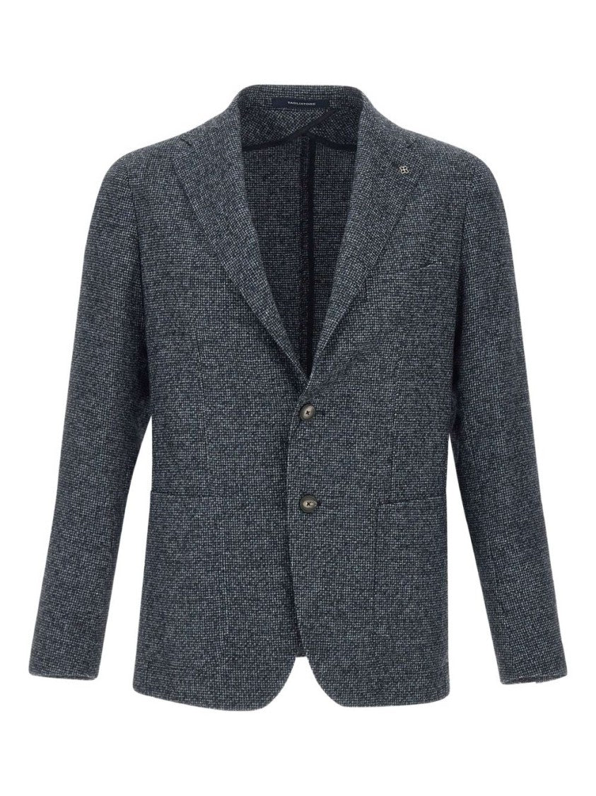 Tagliatore Textured Blazer With Notch Lapel And Tailored Fit
