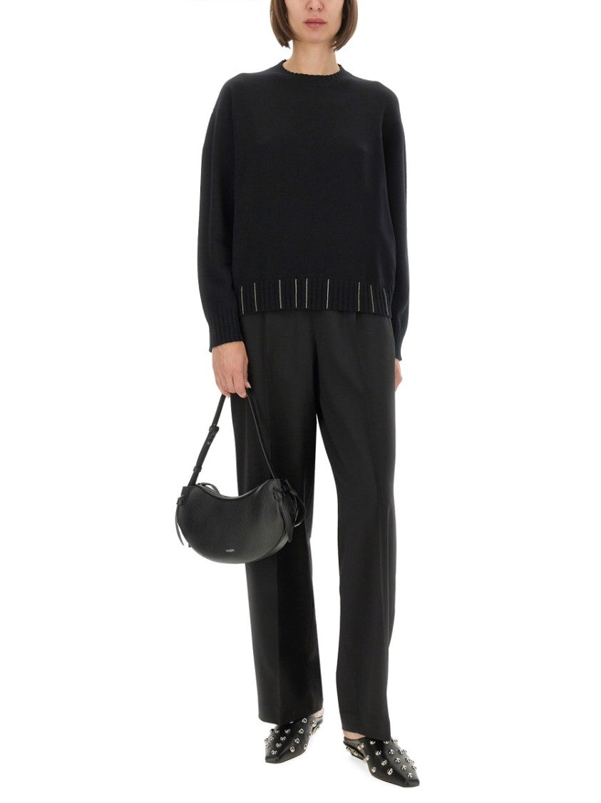 Fabiana Filippi Black Wool, Silk And Cashmere Sweater